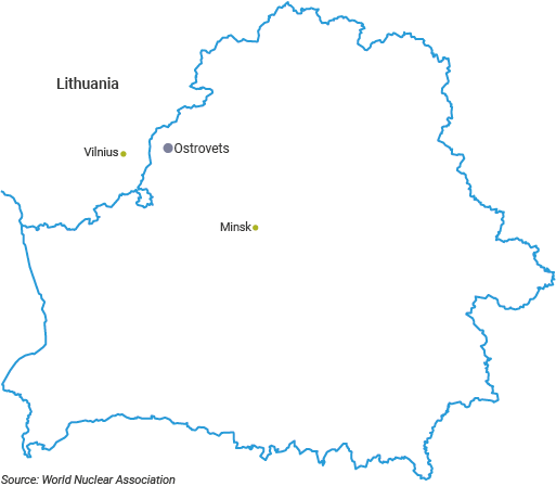 Nuclear Power Plant Under Construction in Belarus map